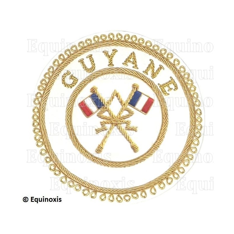 Badge / Macaron GLNF – Grande tenue provinciale – Passé Grand Porte-Etendard – Guyane – Brodé main